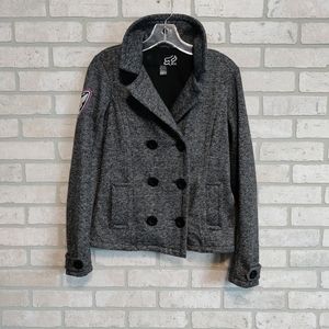 FOX RIDERS Button Up Shacket Gray/Black Teen/Juniors Size S